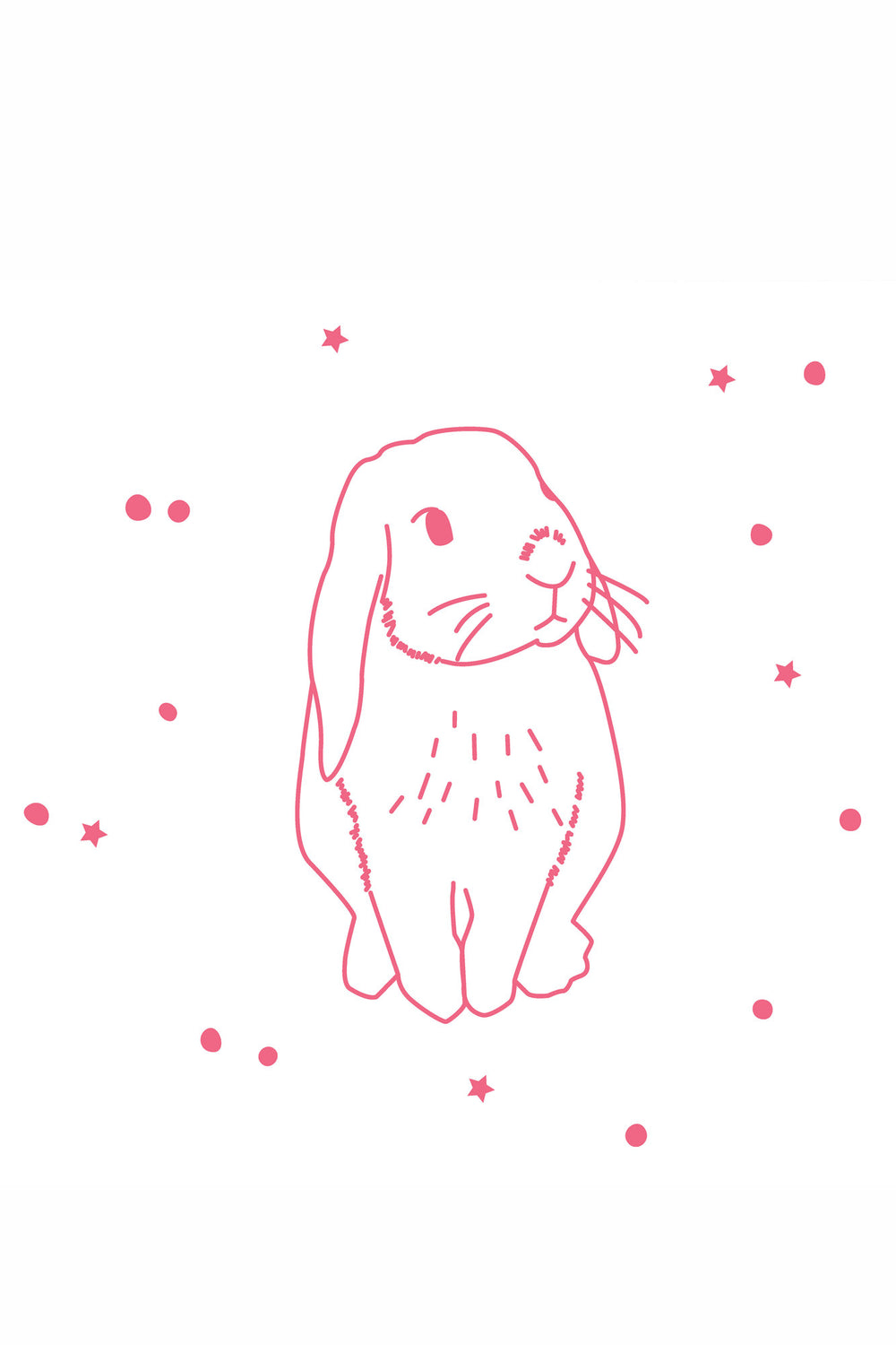 Neon Pink Rabbit Vinyl Stickers, Decor, MIMI' lou - 3LittlePicks