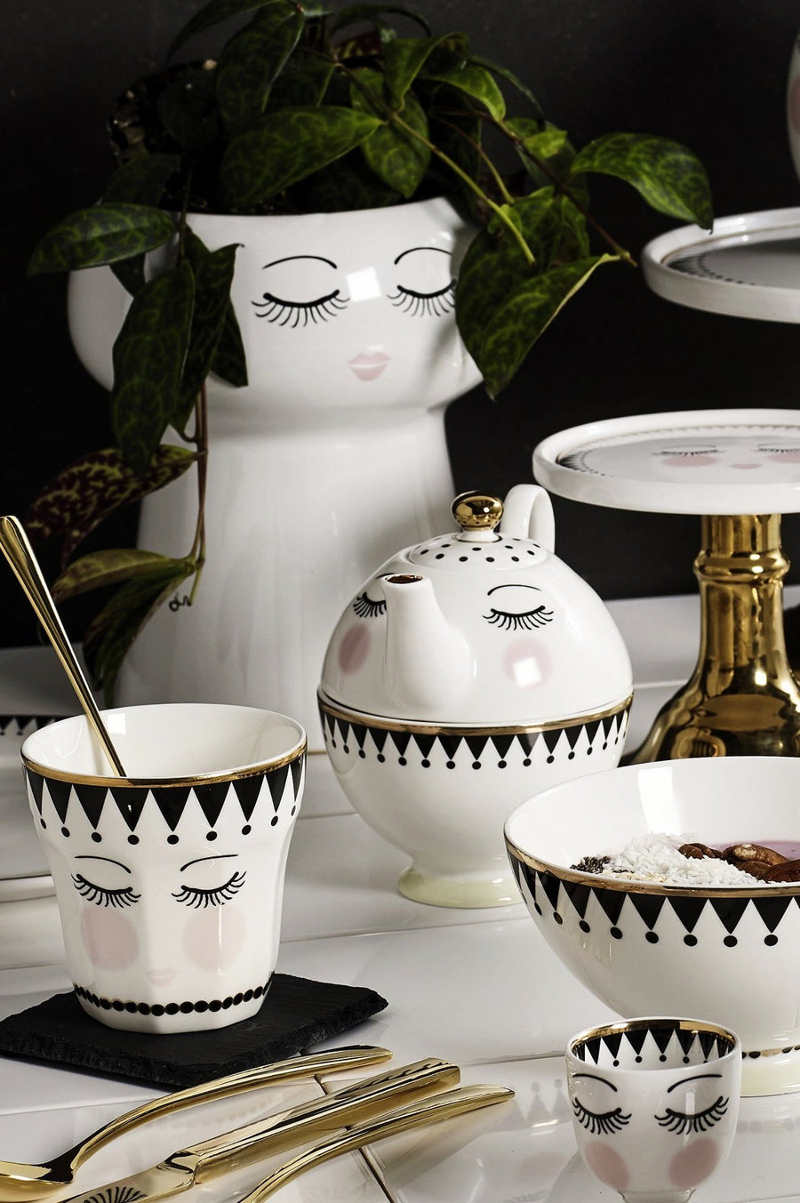 Eyes and Dots Mini Teapot Set, Drinkware, Miss Etoile - 3LittlePicks
