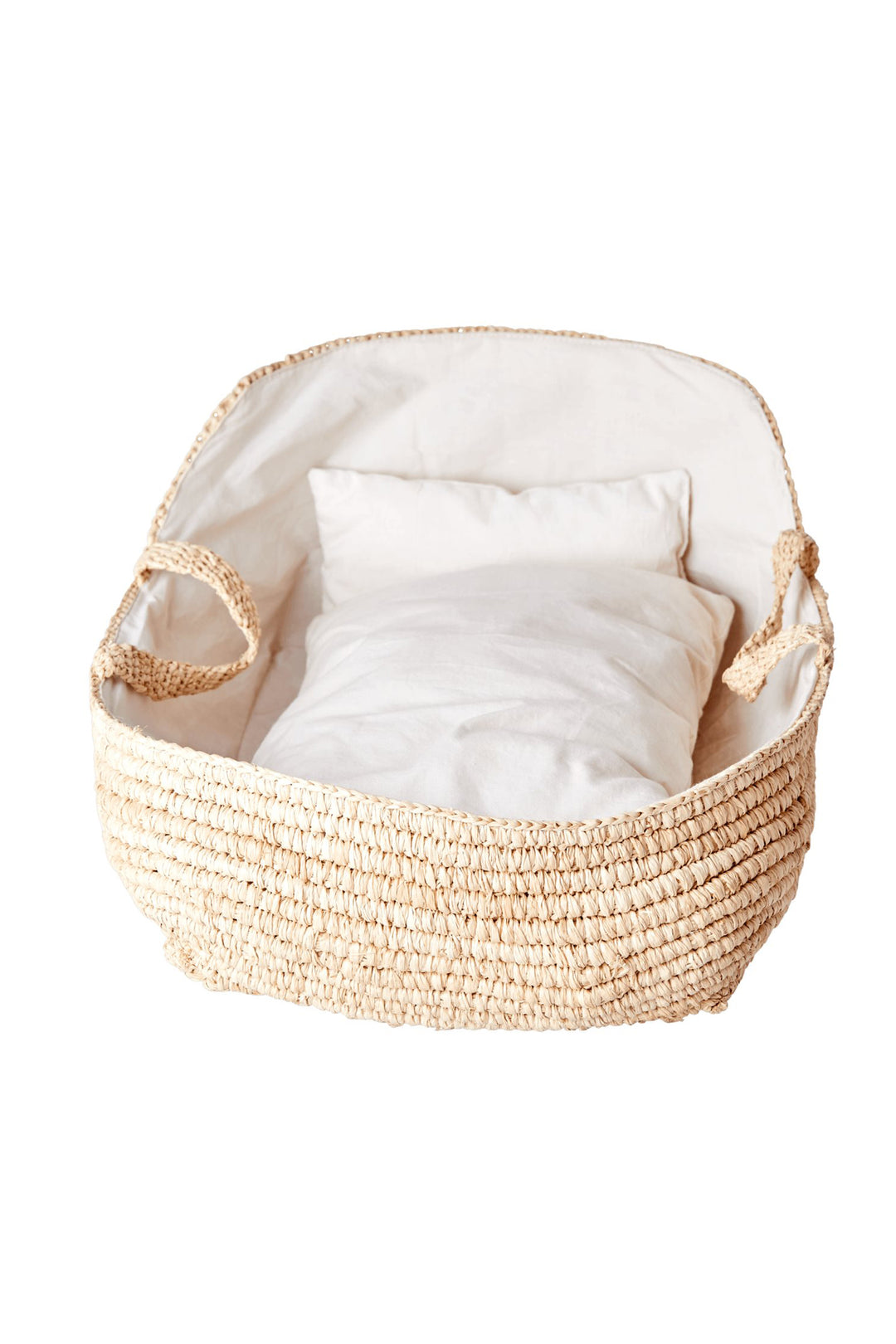 Small Raffia Doll Lift with Pillow and Duvet