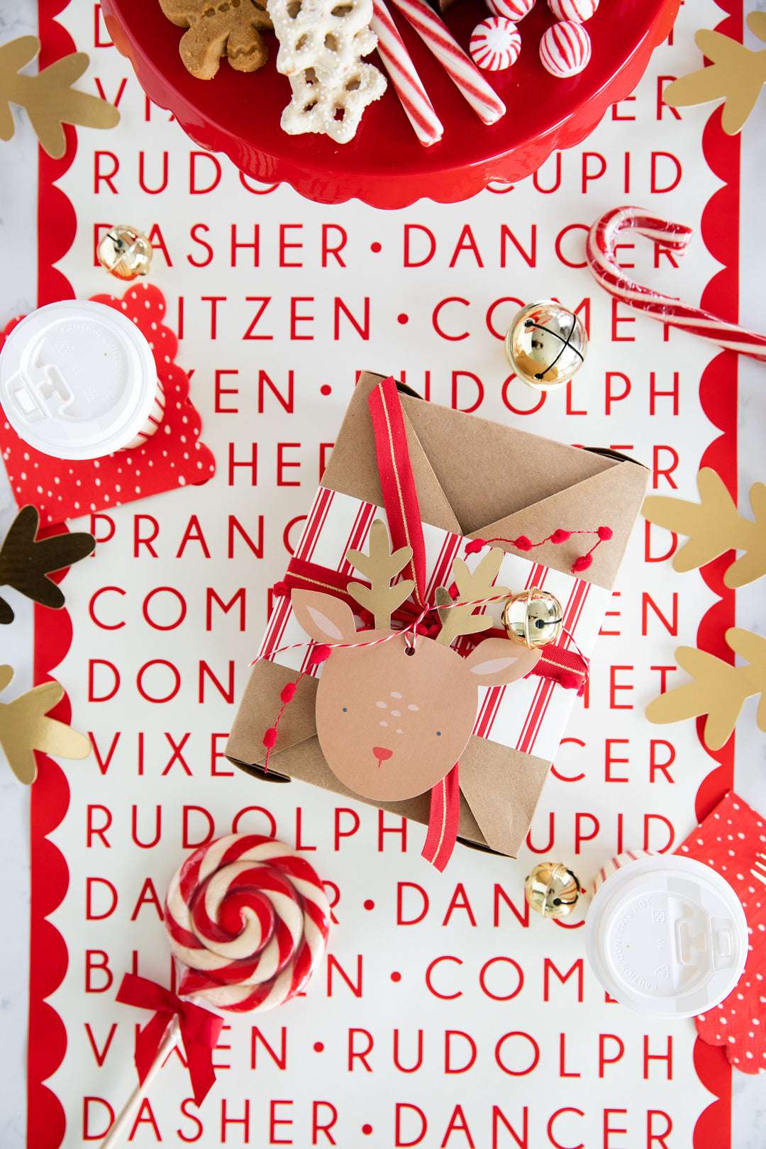 Dear Rudolph Reindeer Over-Sized Tags
