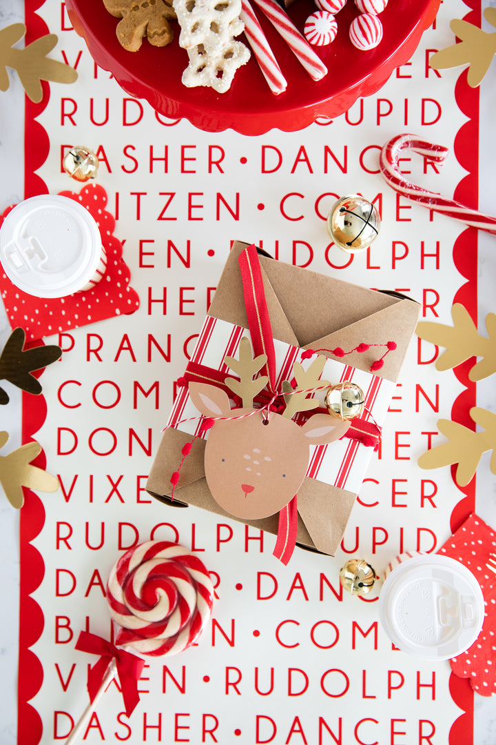 Dear Rudolph Reindeer Over-Sized Tags