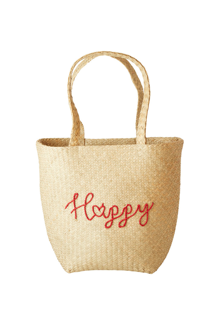 Happy Raffia Beach Bag