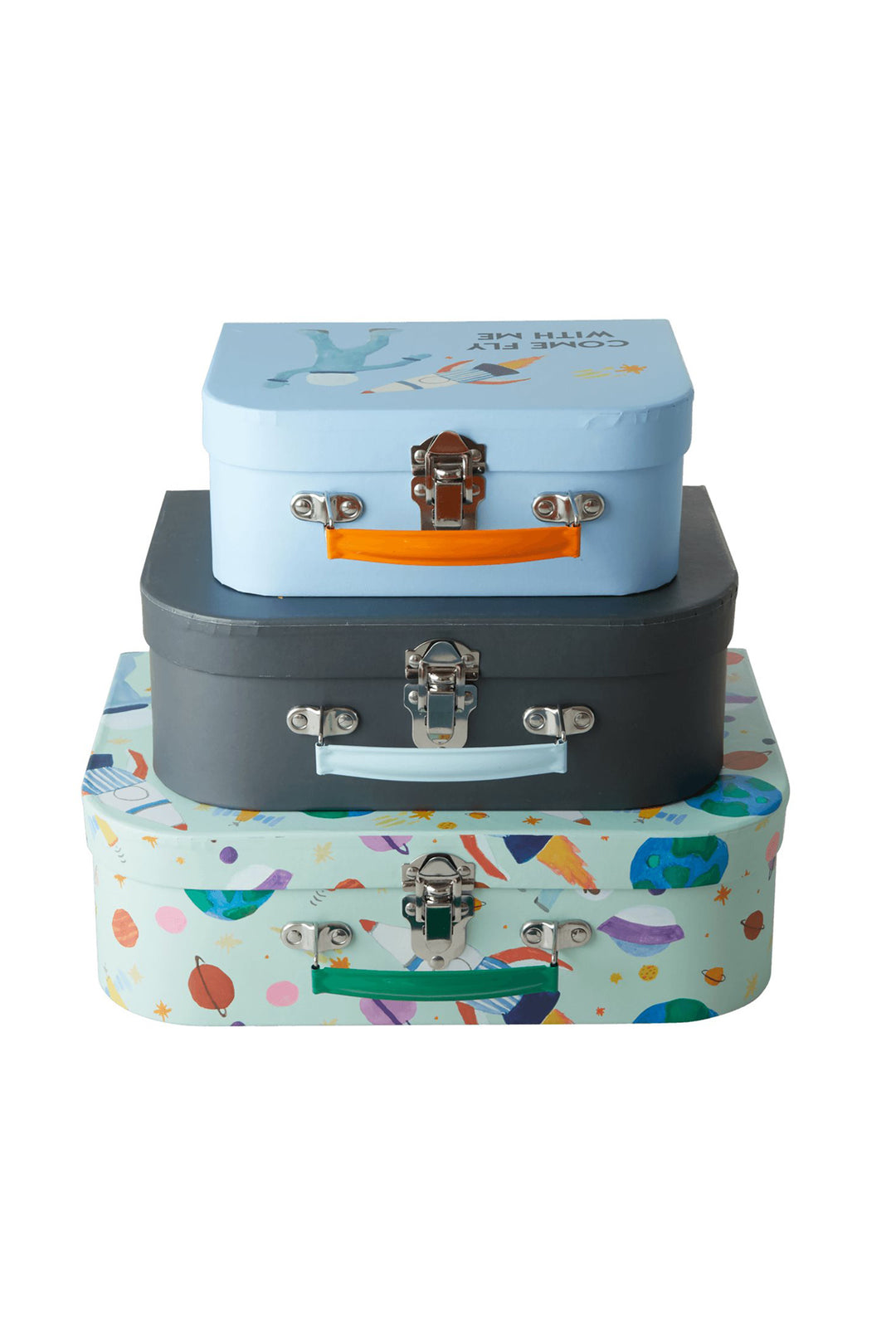 Space Print Kids Cardboard Suitcase