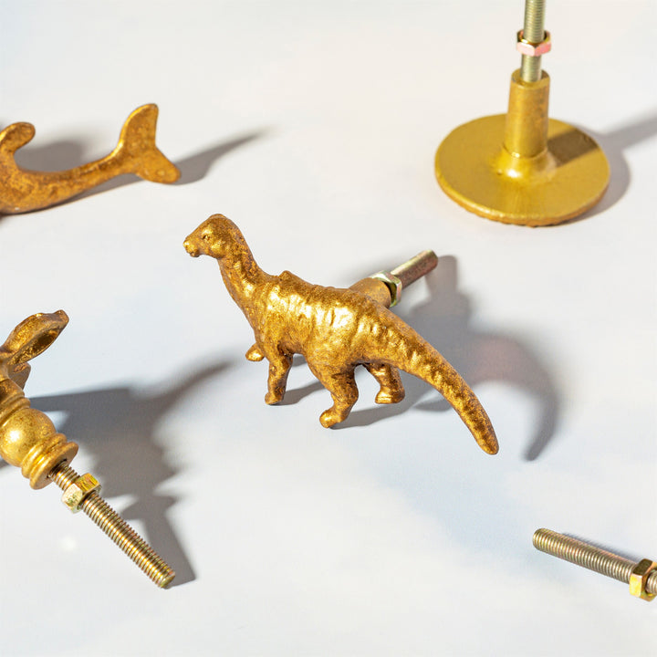 Golden Dinosaur Drawer Knob