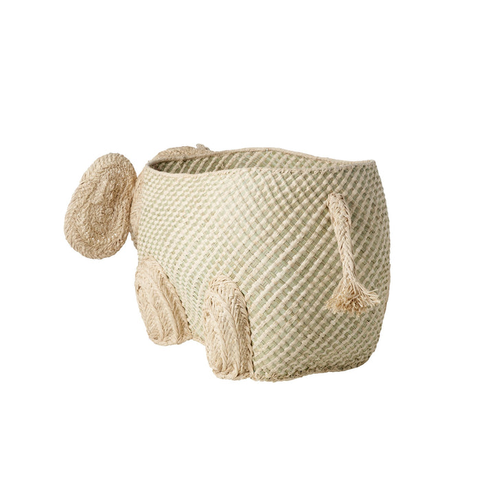 Elephant Raffia Woven Storage Basket, Utensils, RICE - 3LittlePicks