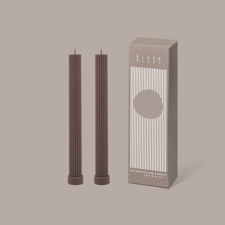 Column Pillar Candle Duo - Beige