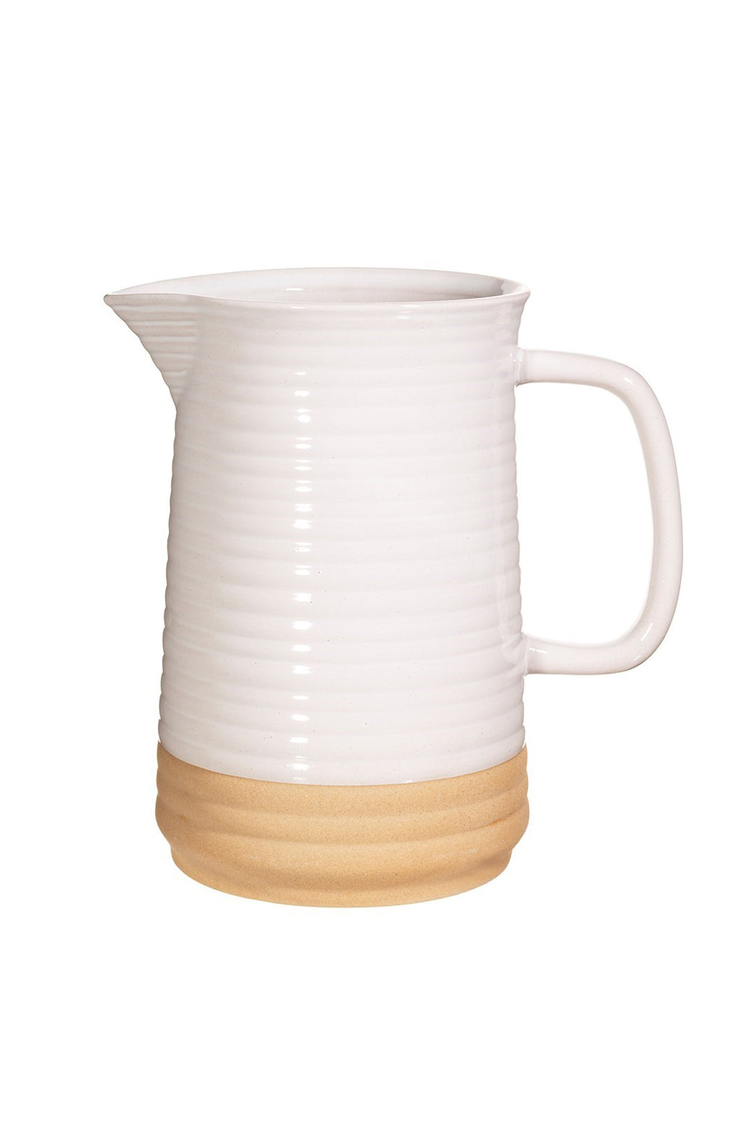 Rustic White Half Glazed Jug