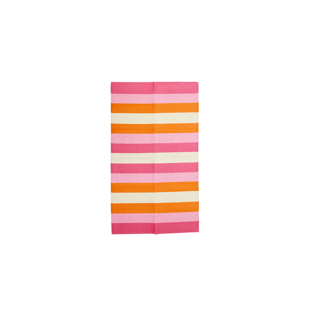 Pink Stripes Recycled Plastic Floor Mat