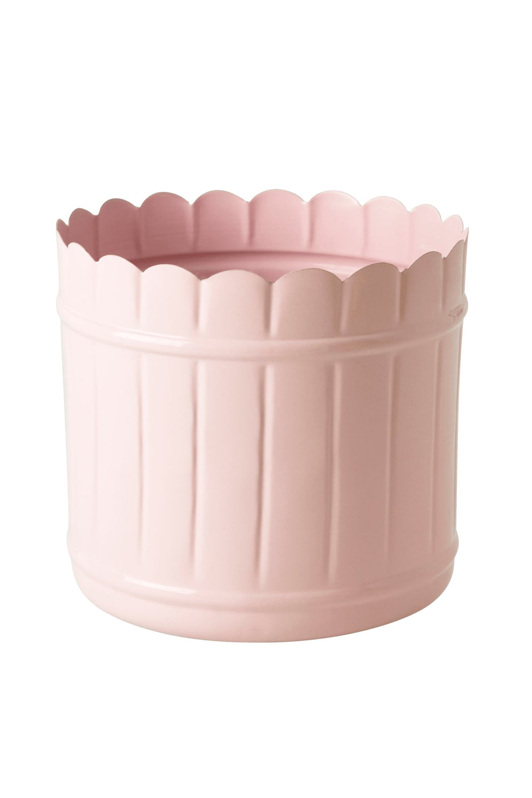 Large Metal Flowerpot Soft Pink