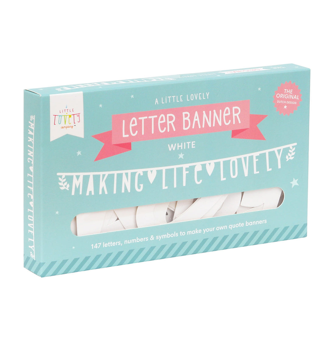 White Letter Banner