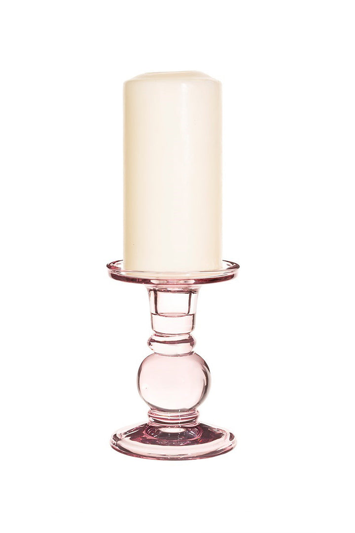 Estelle Glass Candle Holder Pink