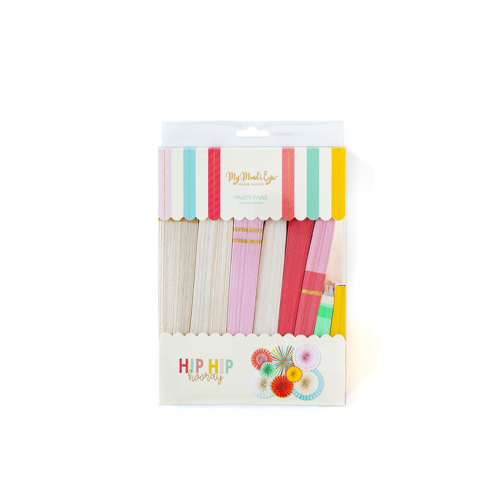 Hip Hip Hooray Party Fans, Partyware, My Mind's Eye - 3LittlePicks