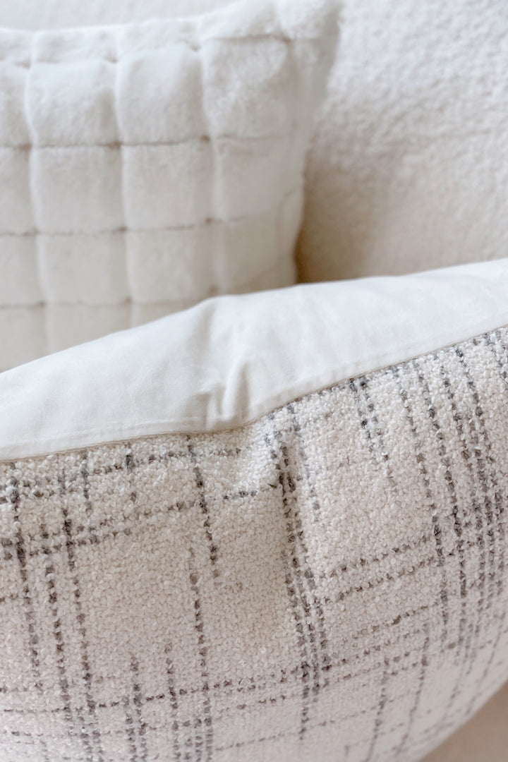 Warm Grey Check Cushion Cover