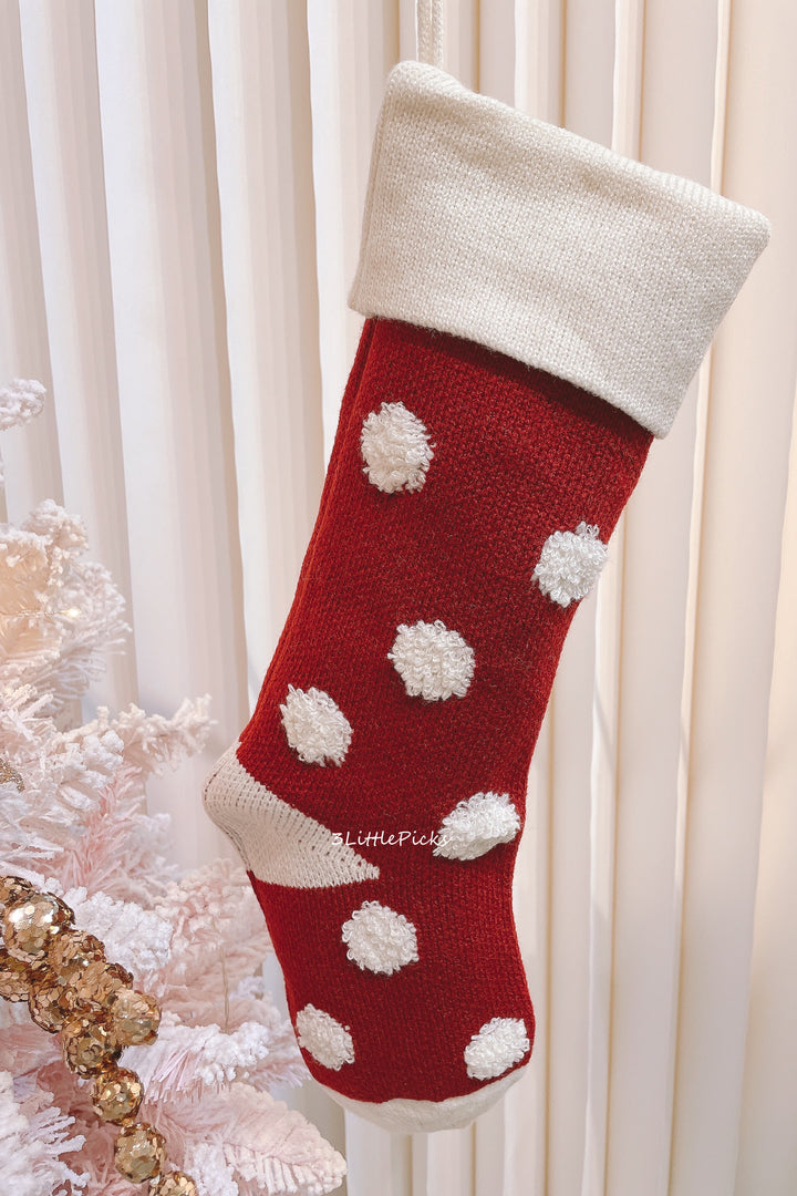 PRE-ORDER (17-23 Oct): Sweet Polka Knitted Christmas Stocking (set of 2)