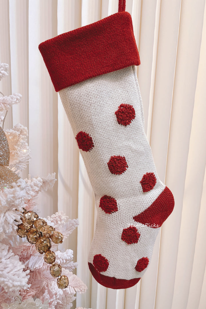 PRE-ORDER (17-23 Oct): Sweet Polka Knitted Christmas Stocking (set of 2)