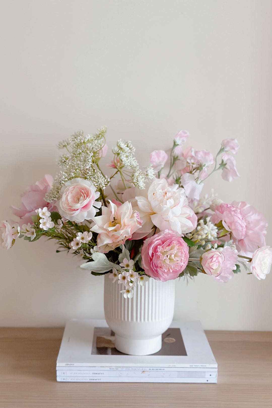 Dreamy Pink Garden in a Pot  (2 sided)