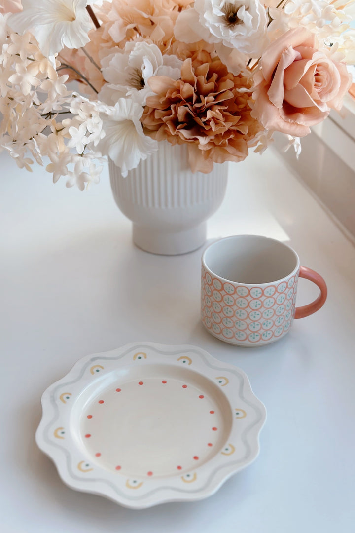 Contemporary Orange Mug & Plate Set