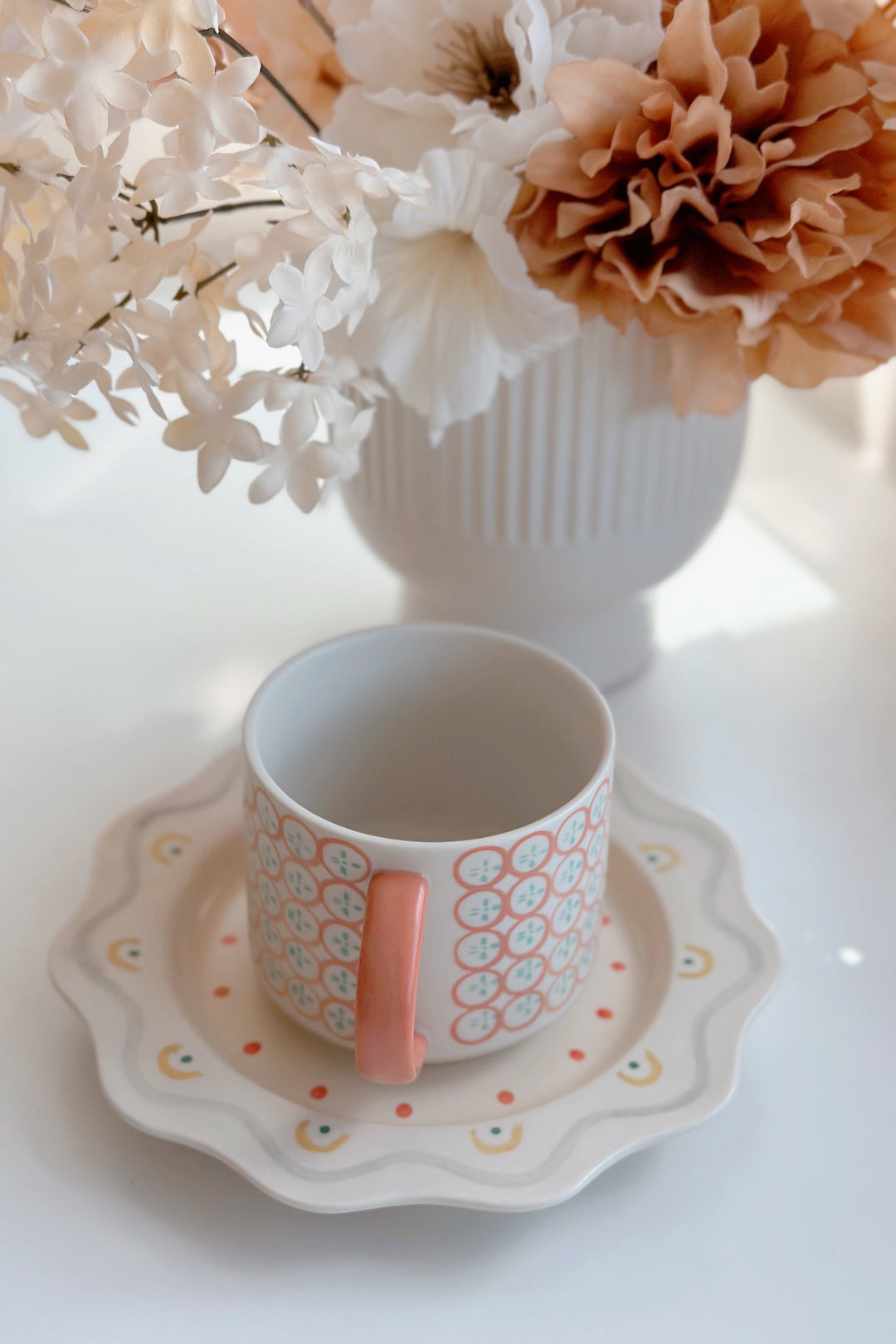 Contemporary Orange Mug & Plate Set