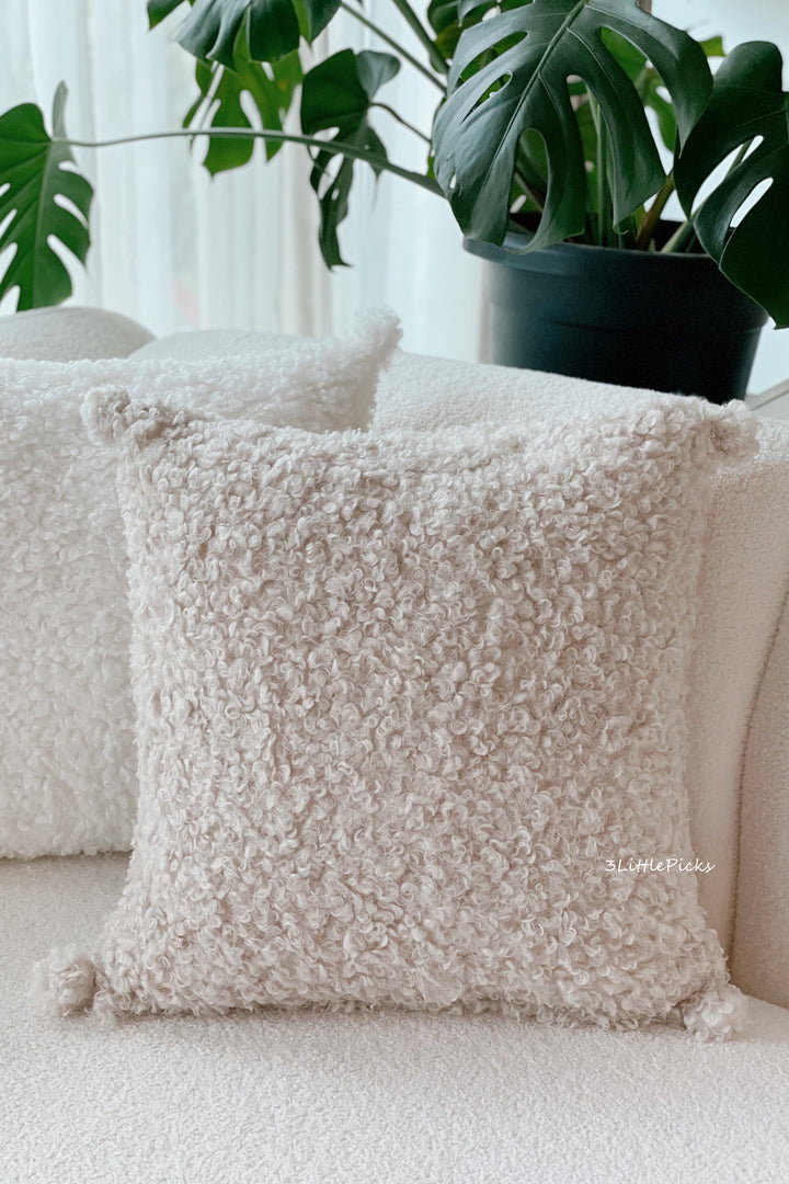 Fluffy Teddy Cushion Cover