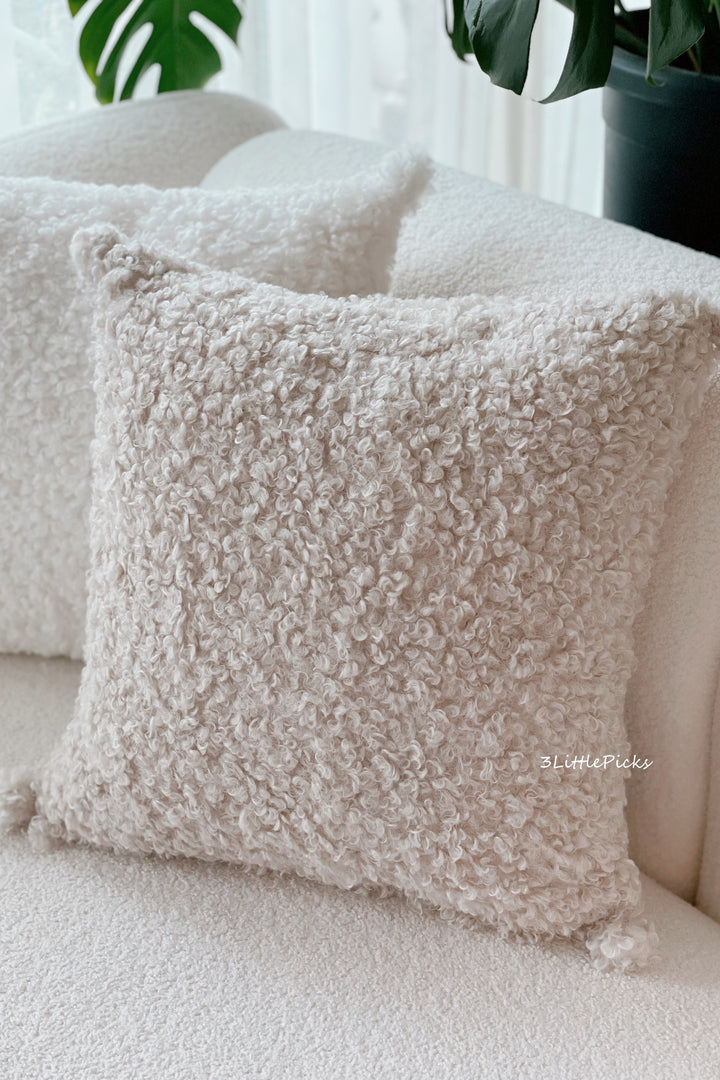 Fluffy Teddy Cushion Cover