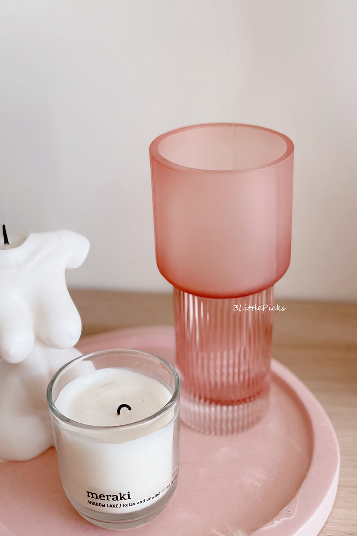 Dual Tone Dusty Pink Glass Vase