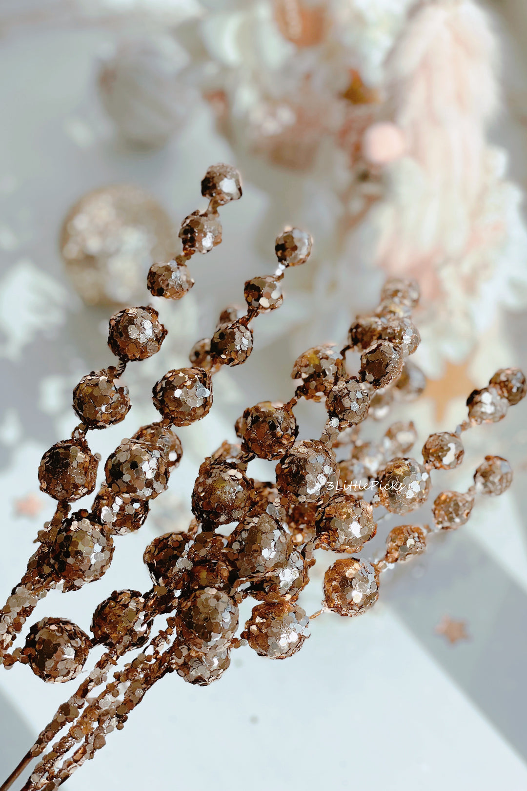 Sparkling Champagne Gold Branches (Set of 5)