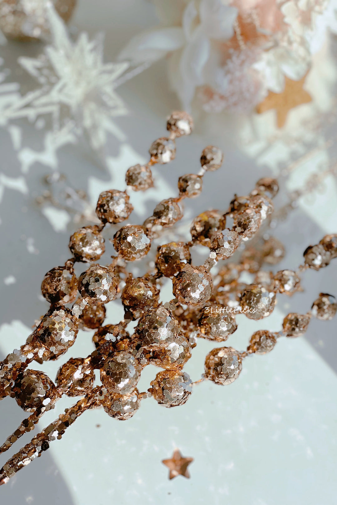 Sparkling Champagne Gold Branches (Set of 5)