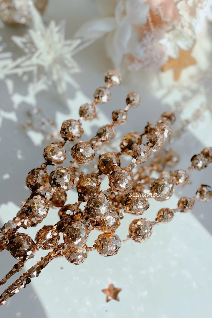 Sparkling Champagne Gold Branches (Set of 5)