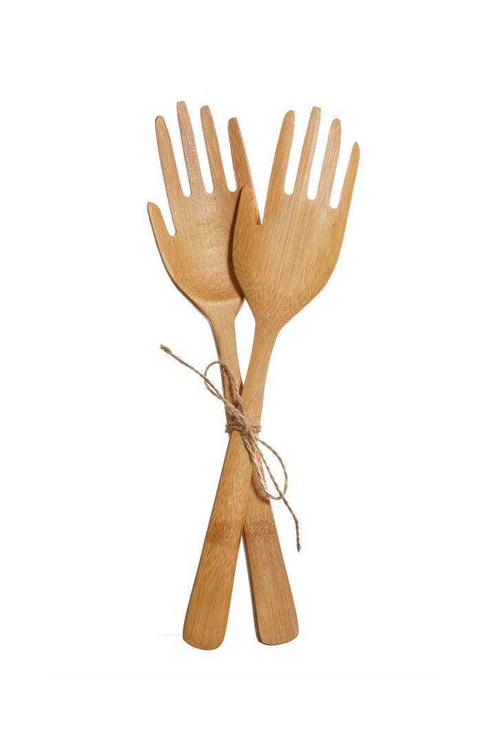 Bamboo Hands Salad Servers