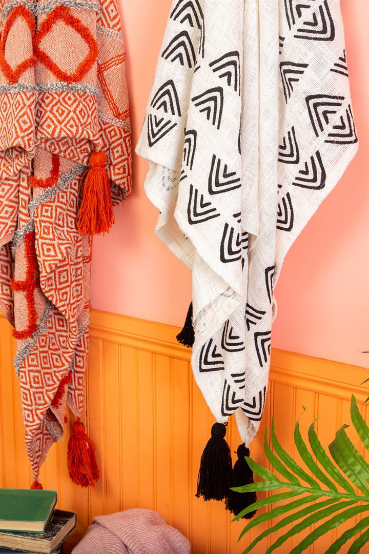 Triangles Block Print Throw