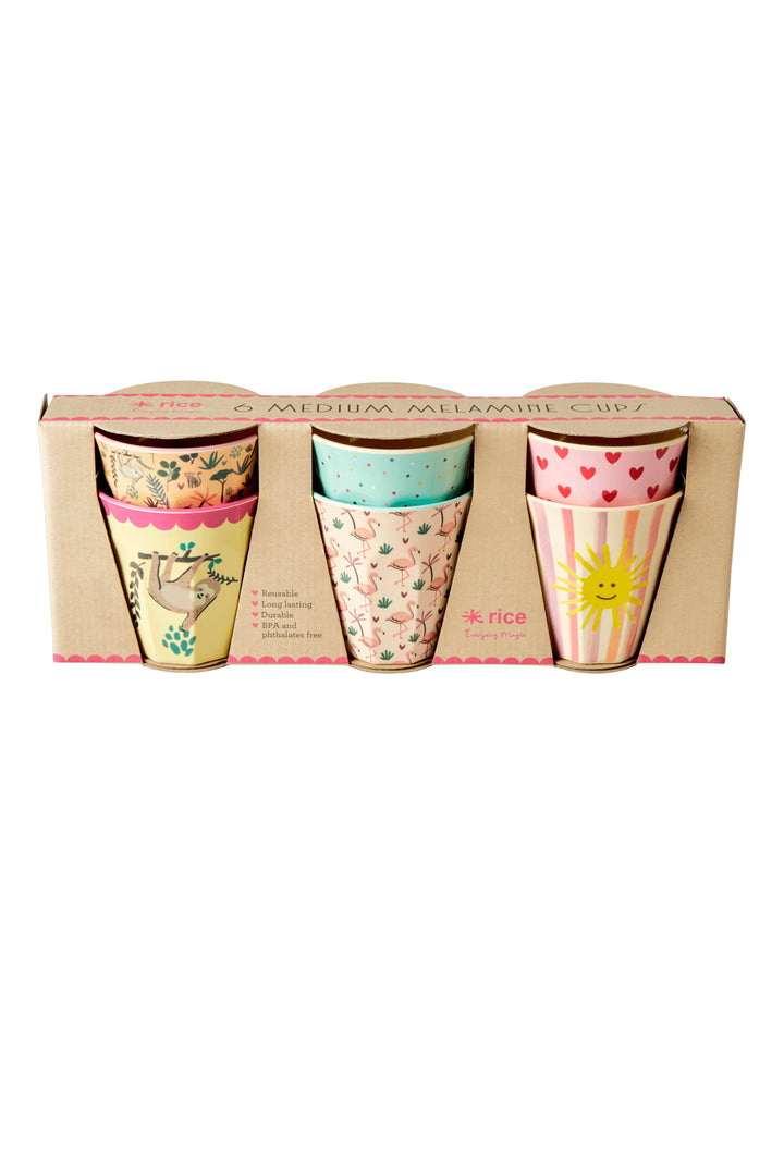 Funky Prints Medium Melamine Kids Cup Set Pink