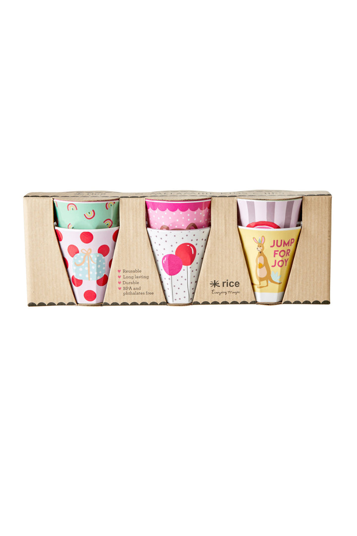 Party Animal Print Melamine Kids Cups Pink