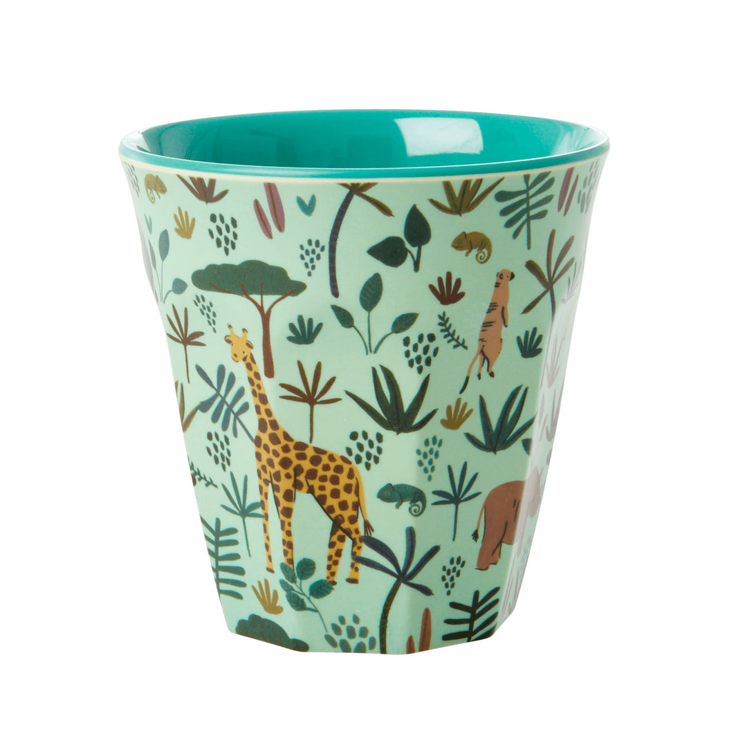 Jungle Animals All Over Medium Kids Cup Green