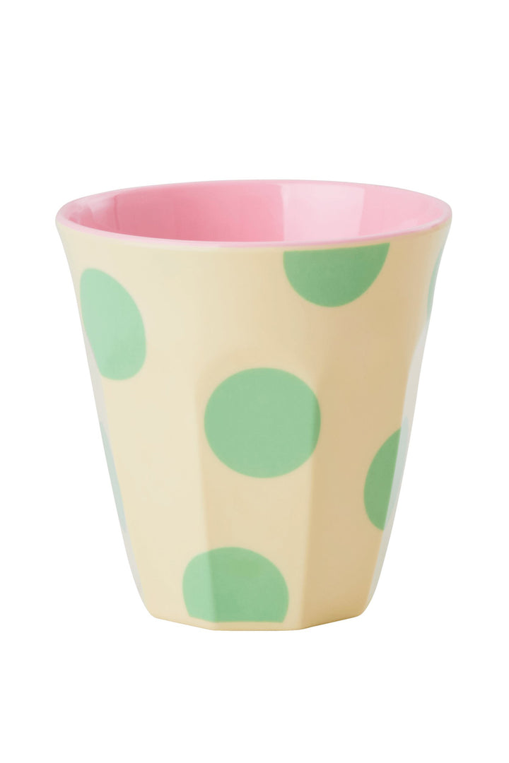 Green Dots Two Tone Medium Melamine Cup