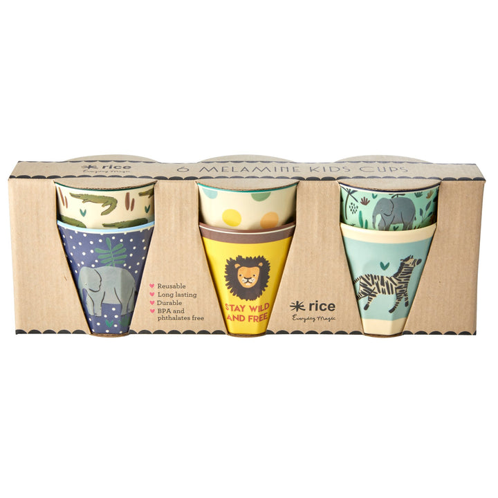 Jungle Print Melamine Kids Cups Blue