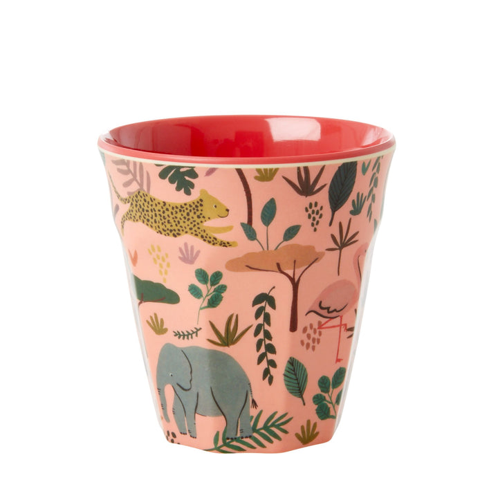 Jungle Print Melamine Kids Cups Pink