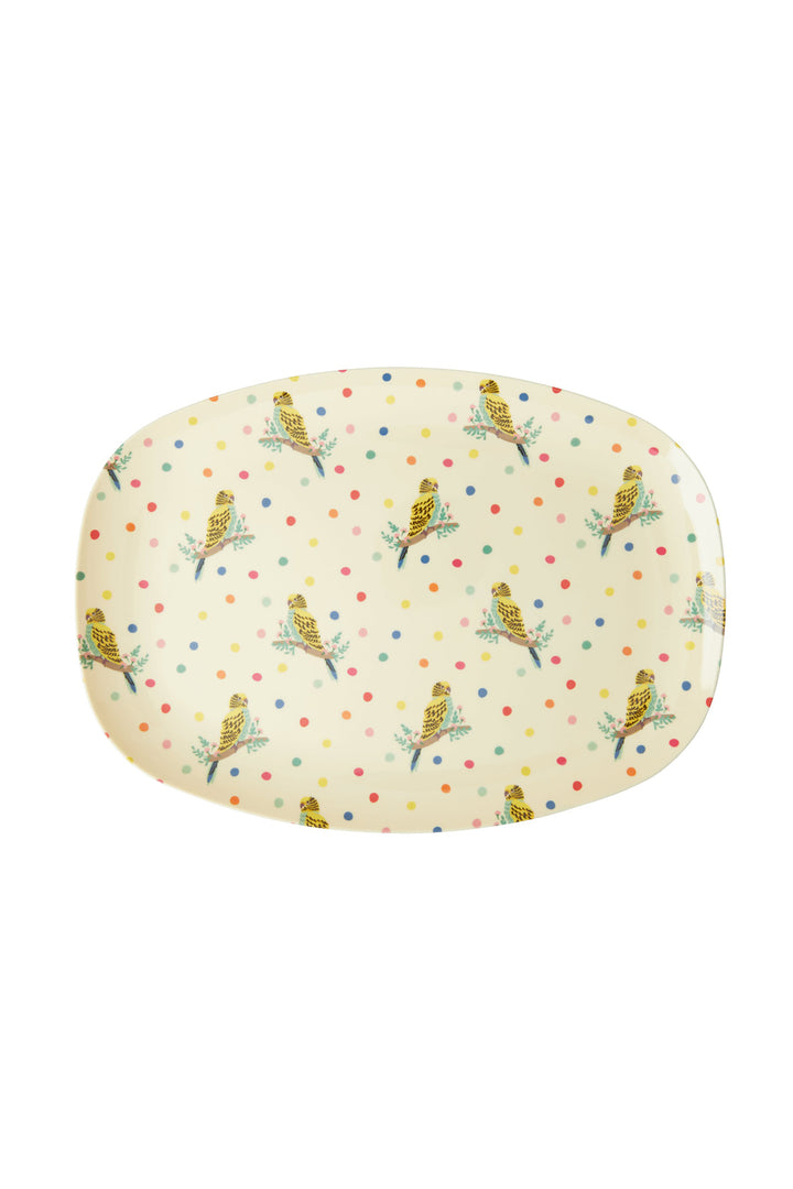 Budgie Rectangular Melamine Plate