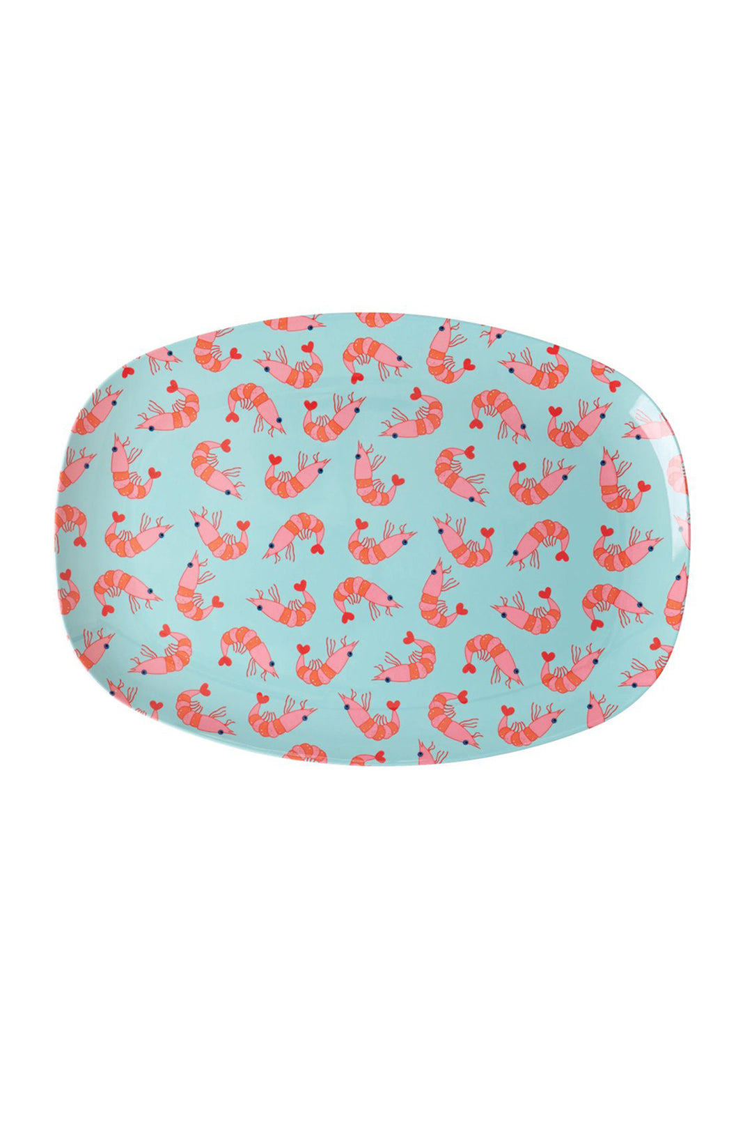 Shrimp Print Rectangular Melamine Plate