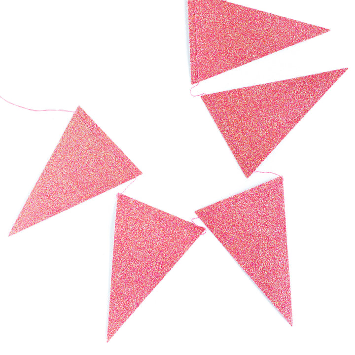 My Story Pink Glitter Pennant Banner, Partyware, My Mind's Eye - 3LittlePicks