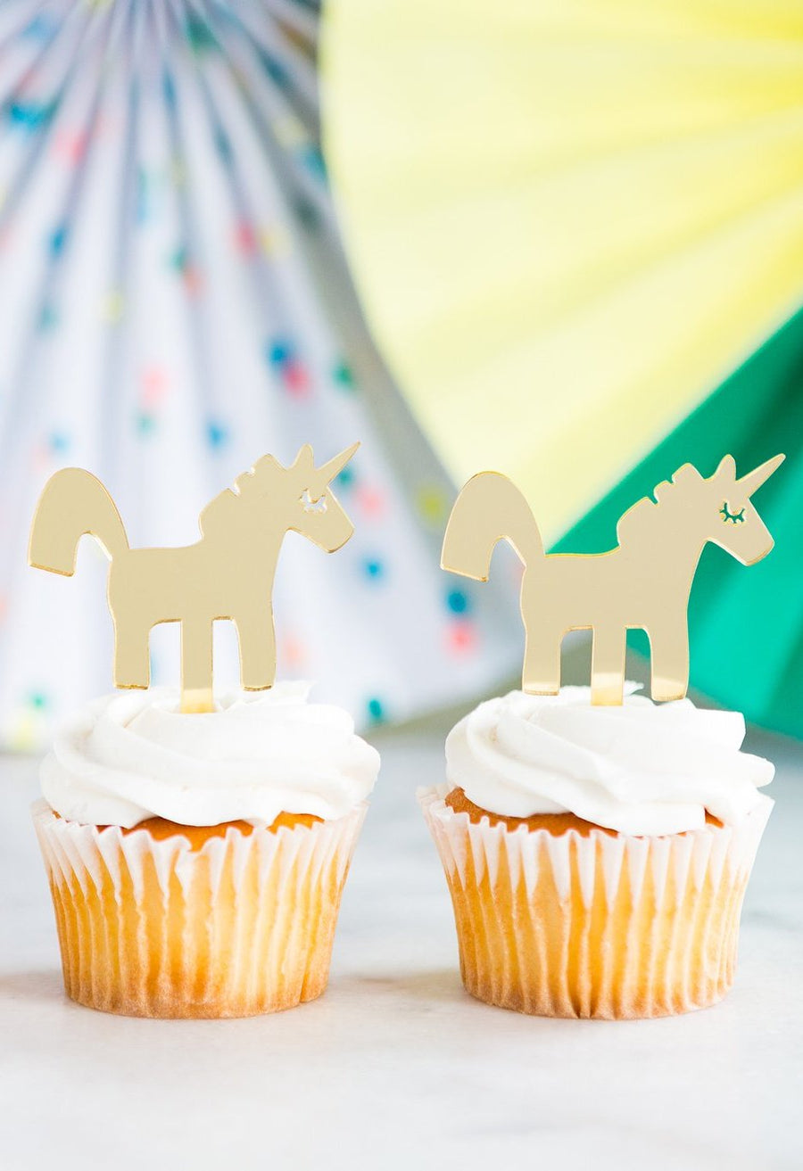 Neon Unicorn Acrylic Cupcake Topper, Partyware, My Mind's Eye - 3LittlePicks