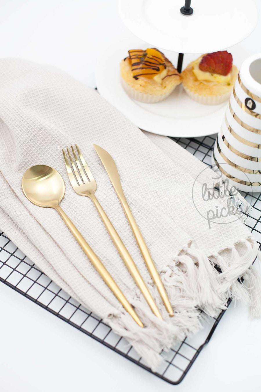 COMING BACK: Elegant Matt Gold, Utensils, 3littlepicks - 3LittlePicks