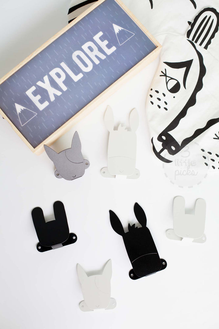 Animal Hook, Clothes Hanger, Wood Rabbit - 3LittlePicks