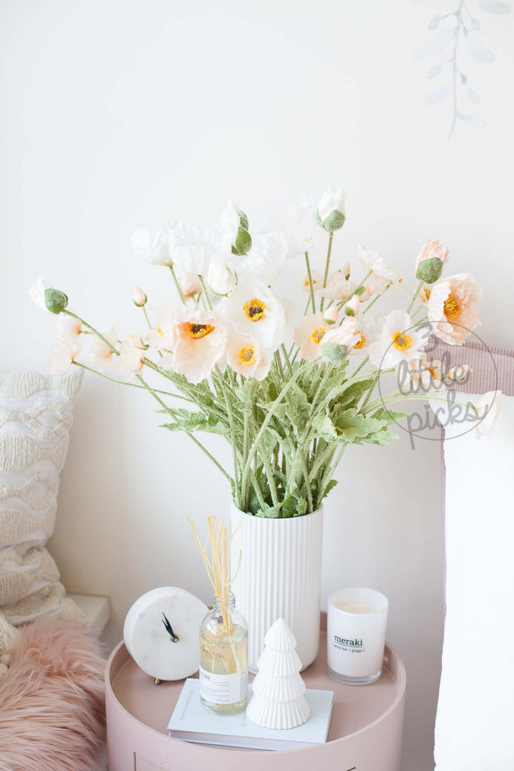 Coral and White Poppy, Decor, 3littlepicks - 3LittlePicks