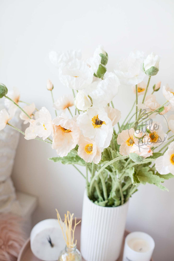 Coral and White Poppy, Decor, 3littlepicks - 3LittlePicks