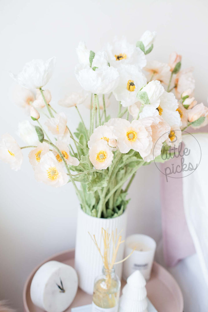Coral and White Poppy, Decor, 3littlepicks - 3LittlePicks
