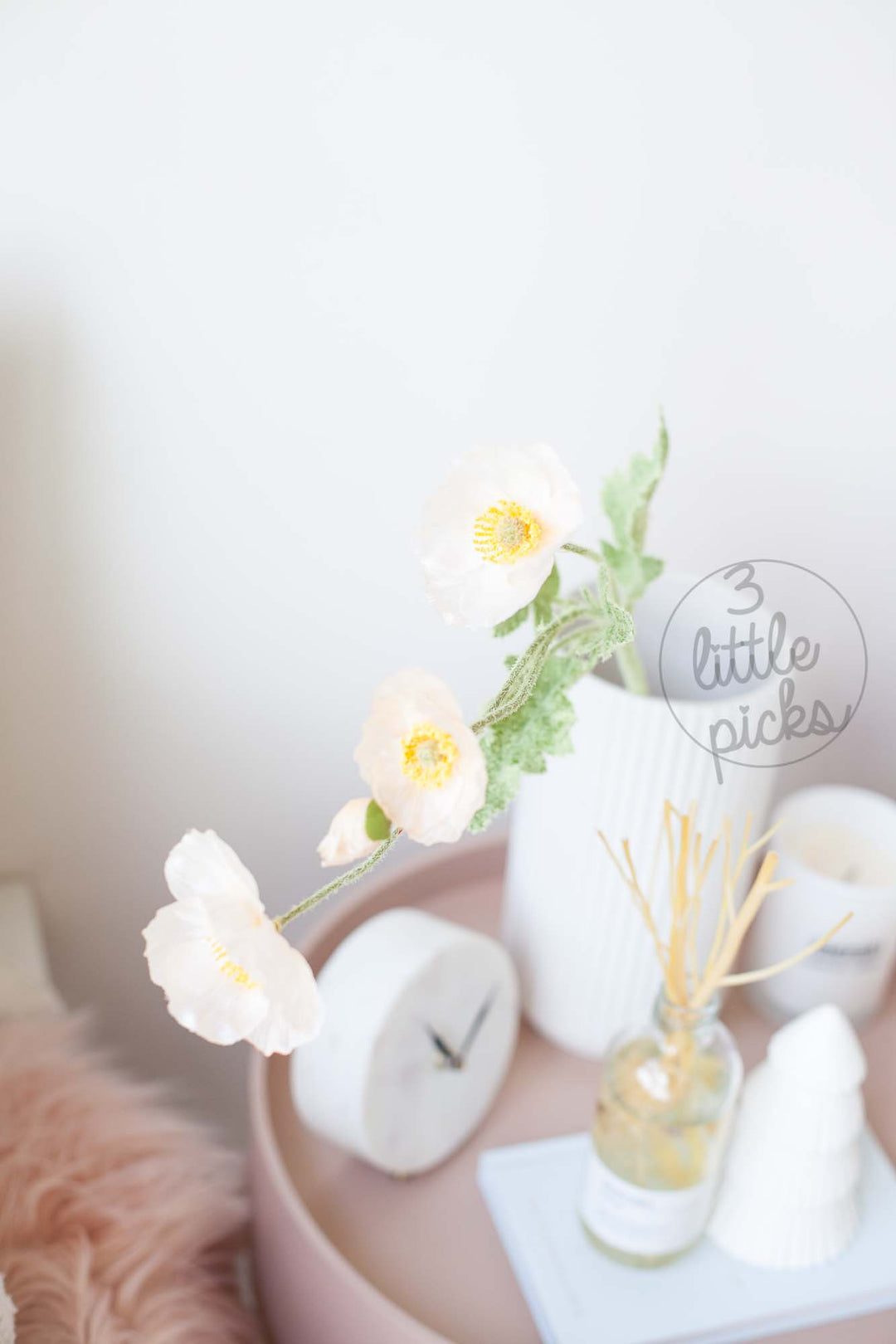 Coral and White Poppy, Decor, 3littlepicks - 3LittlePicks
