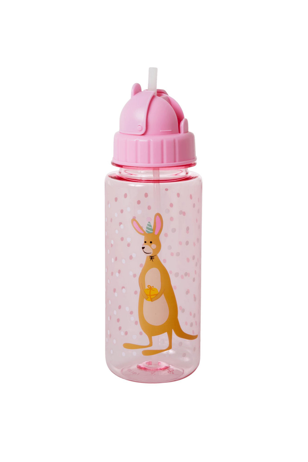 Party Animal Print Plastic Kids Water Bottle Pink