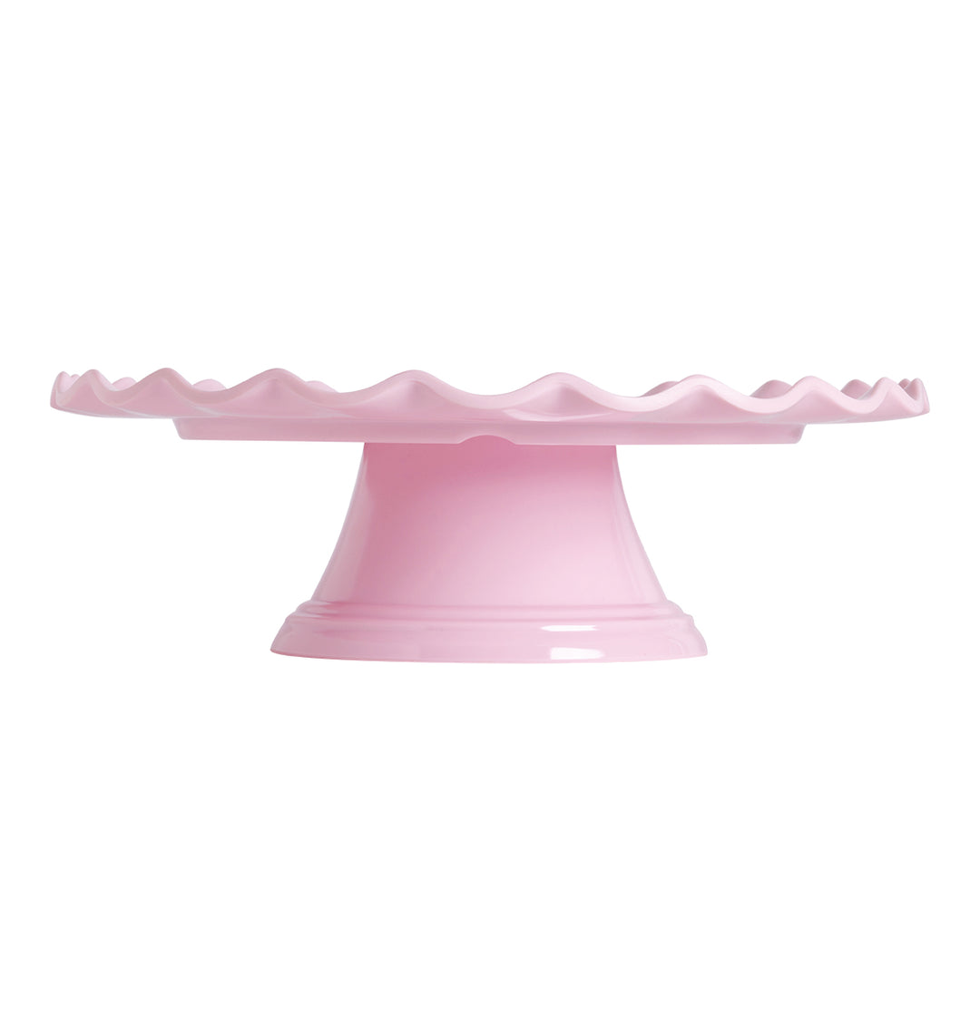 Wave Rim Pink Cake Stand