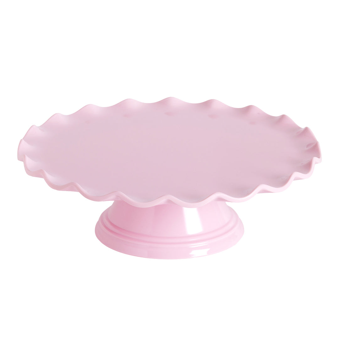 Wave Rim Pink Cake Stand