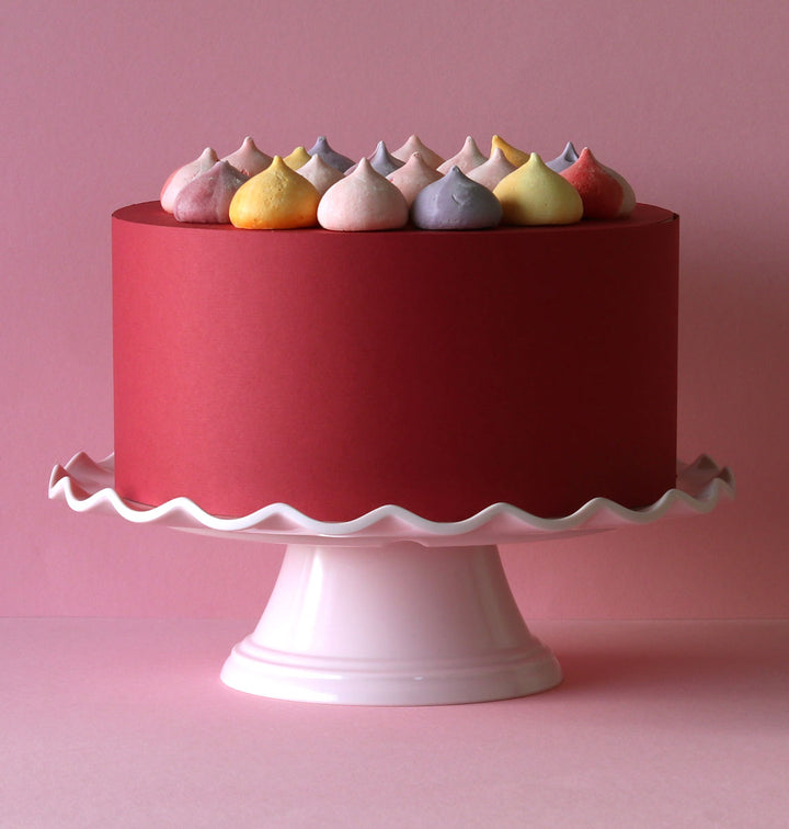 Wave Rim Pink Cake Stand